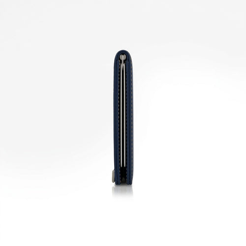 Italian Men’s Original Leather Moeny Clip Wallet (Deep Navy)