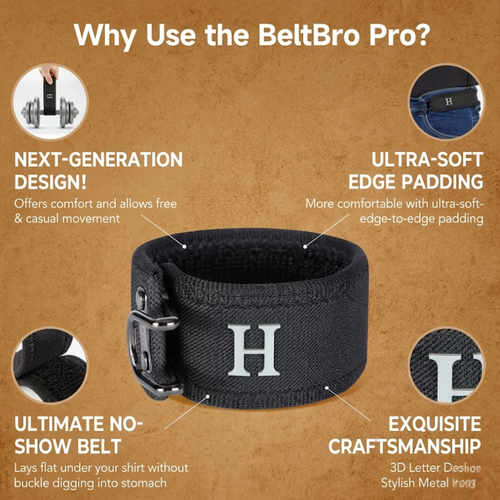 FlexGrip Belt  No-Buckle Comfort Series  Strong grip + flexible stretch — says it all