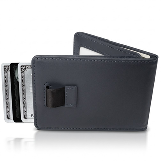 Italian Men’s Original Leather Moeny Clip Wallet (Midnight Slate)