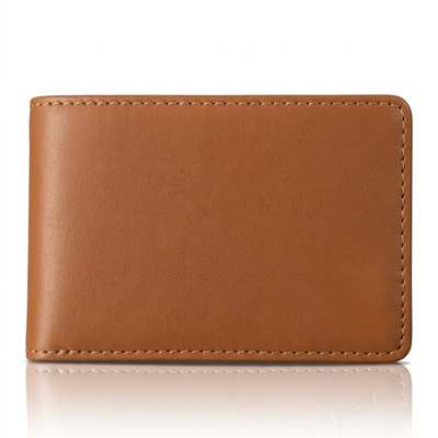 Italian Men’s Original Leather Moeny Clip Wallet (Sahara Luxe)