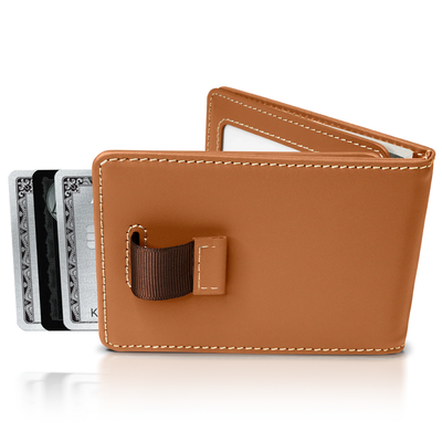 Italian Men’s Original Leather Moeny Clip Wallet (Sahara Luxe)